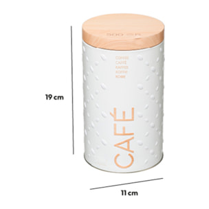 Boîte à café métal 500g "Scandinave Nature" blanc