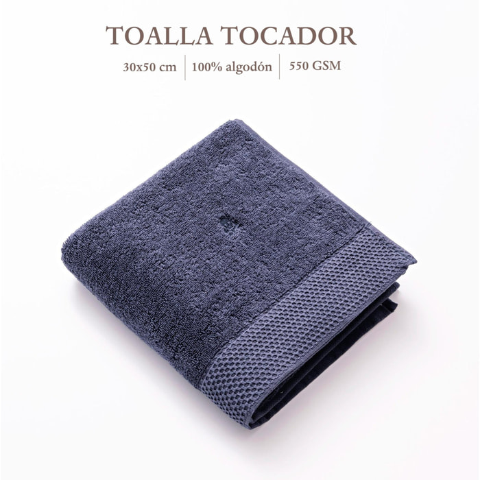 Toalla Azul navy 100% algodón 550gsm logo bordado scalpers home