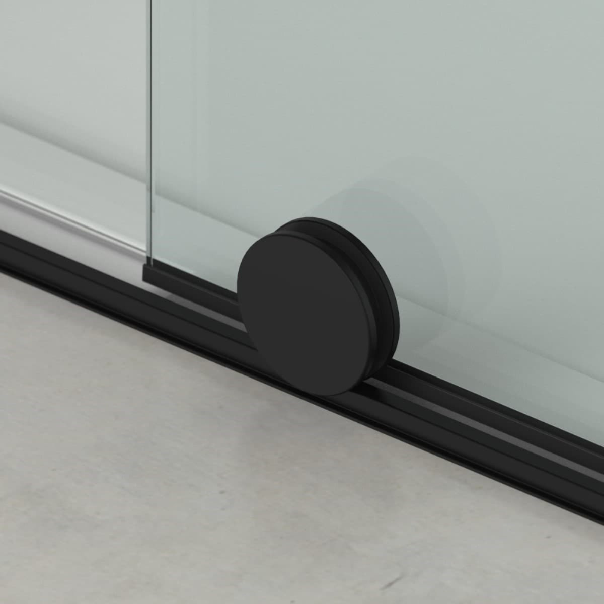 X-MOTION 140x200cm Paroi en verre coulissante Crystal Glass® 8 mm anticalcaire, avec bras et profilés Noir mat (SATBWIXM140C)