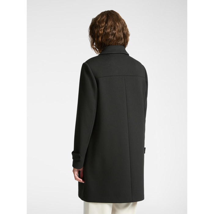 Elena Mirò - Cappotto in tessuto scuba con colletto - Nero