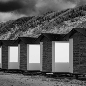Poster cabanes de plage Affiche sous cadre bois