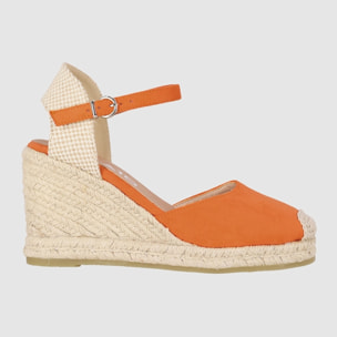 Sandalias de Tejido - Naranja - Tacón: 8 cm