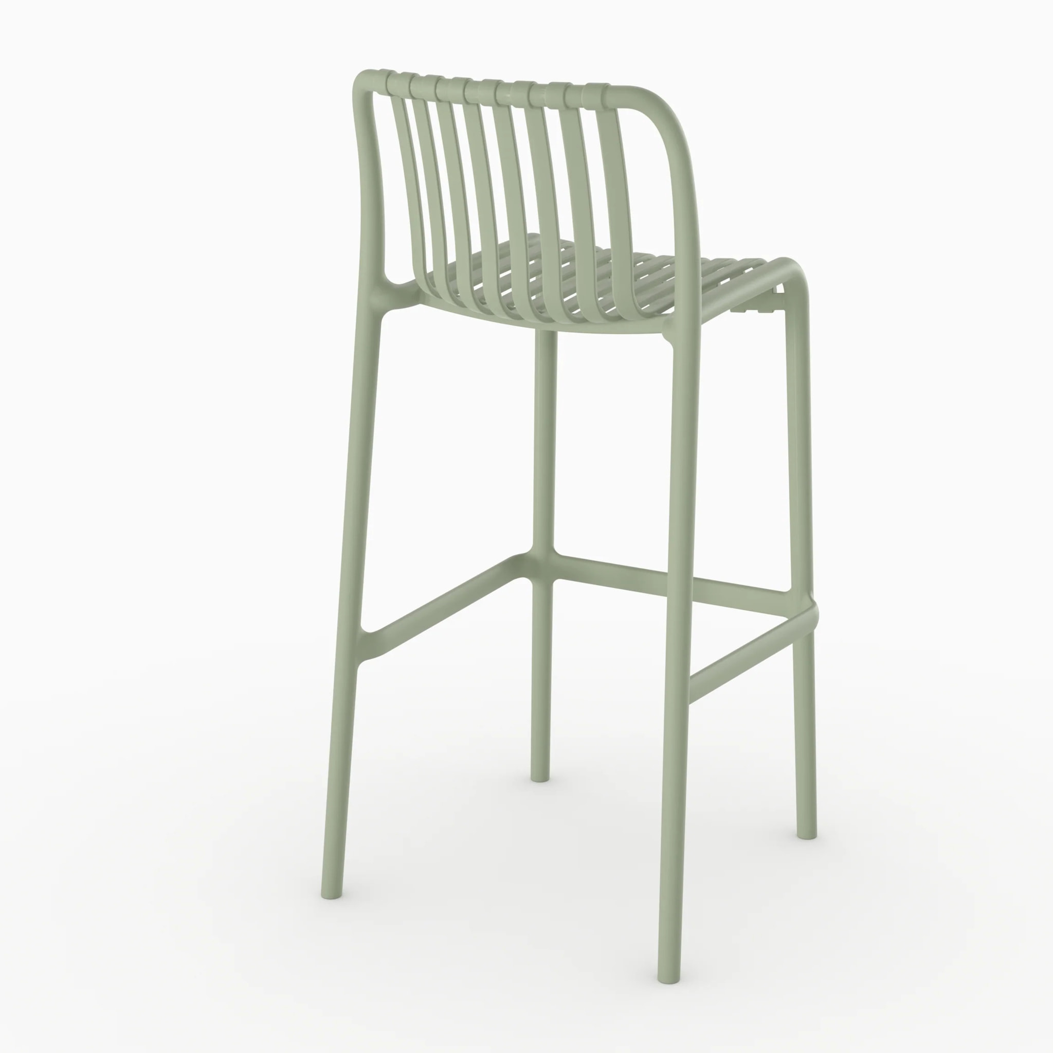 Lot de 2 chaises de bar de jardin 76 cm en plastique vert pastel - Duli