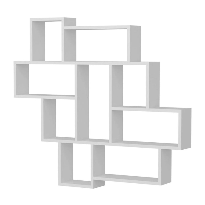 Mensola Chapala, Scaffale, Ripiano a muro, Scaffalatura multiuso, 116x15h104 cm, Bianco