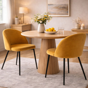 Lot de 2 chaises – Design scandinave – Assise velours