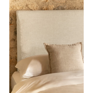 Cabecero tapizado desenfundable de lino blanco de varias medidas