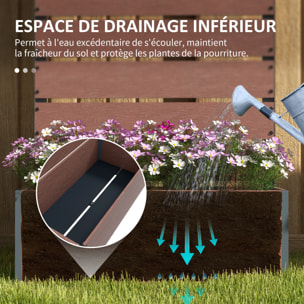 Jardinière treillis haut H.150 cm aluminium composite anthracite effet bois