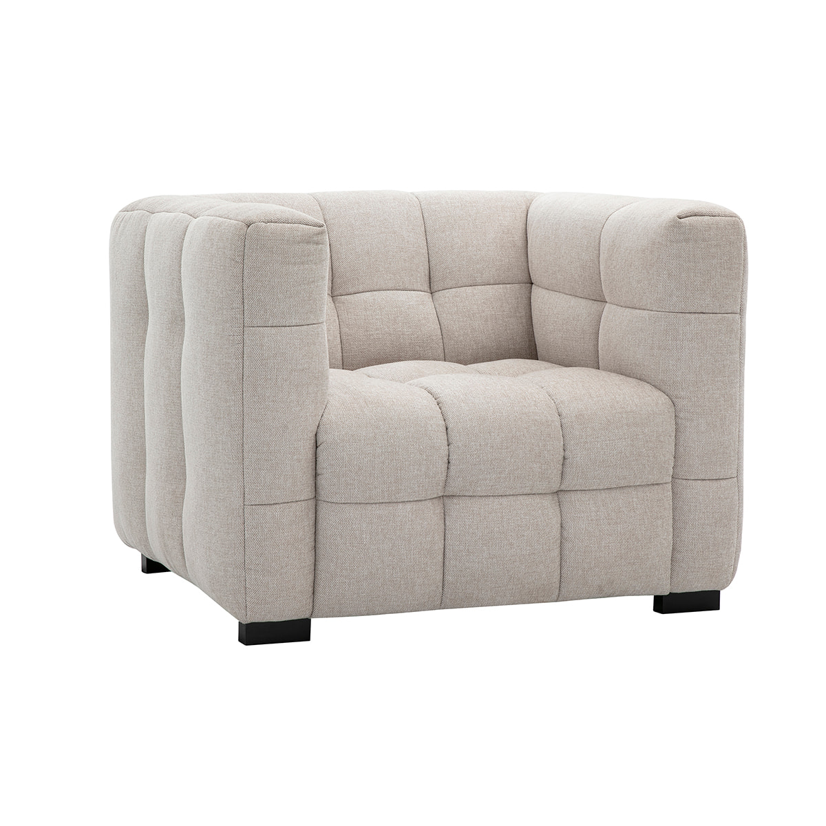 Fauteuil design en tissu effet velours texturé beige CORTO