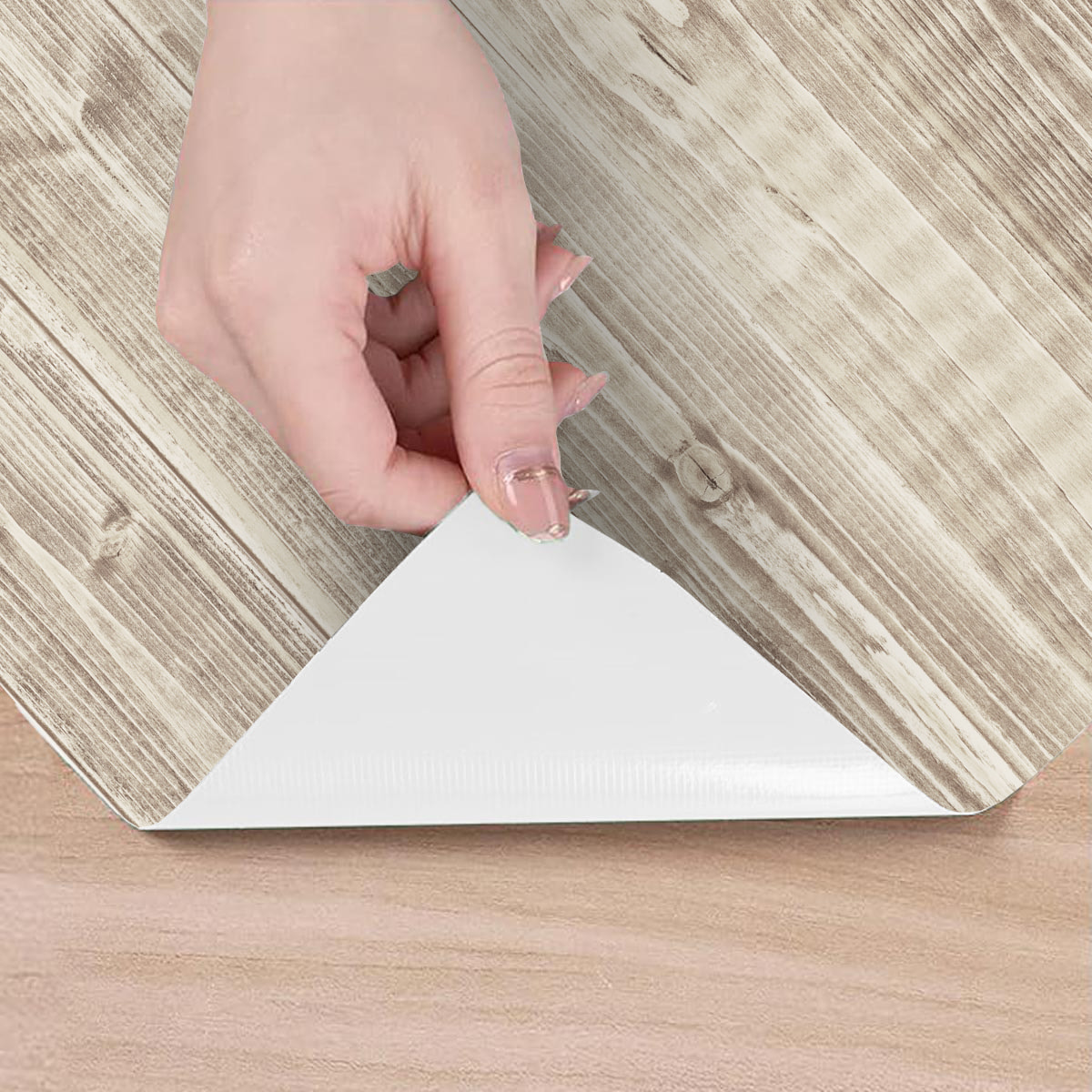 Revêtement sticker sol - PARQUET BOIS DU NEVADA - Rouleau adhésif Protection Anti-dérapant