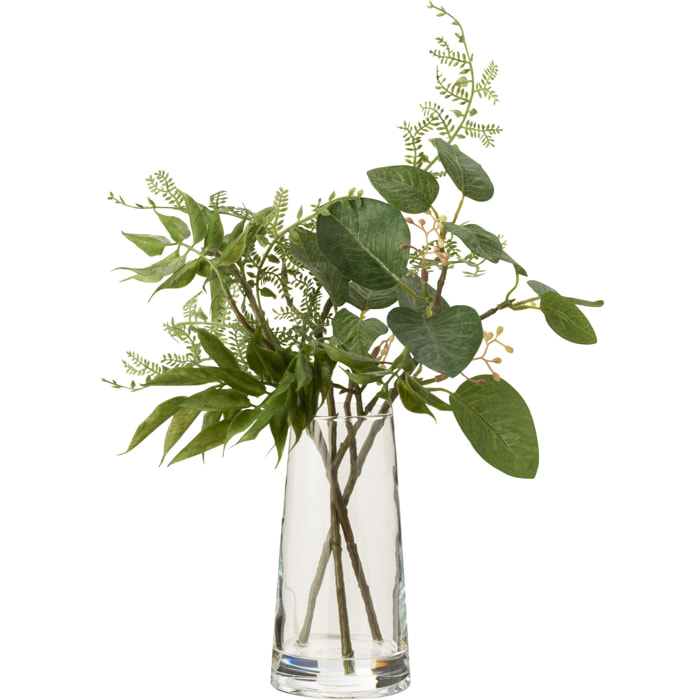 J-Line branche dans vase + eau artificielle - plastique - vert