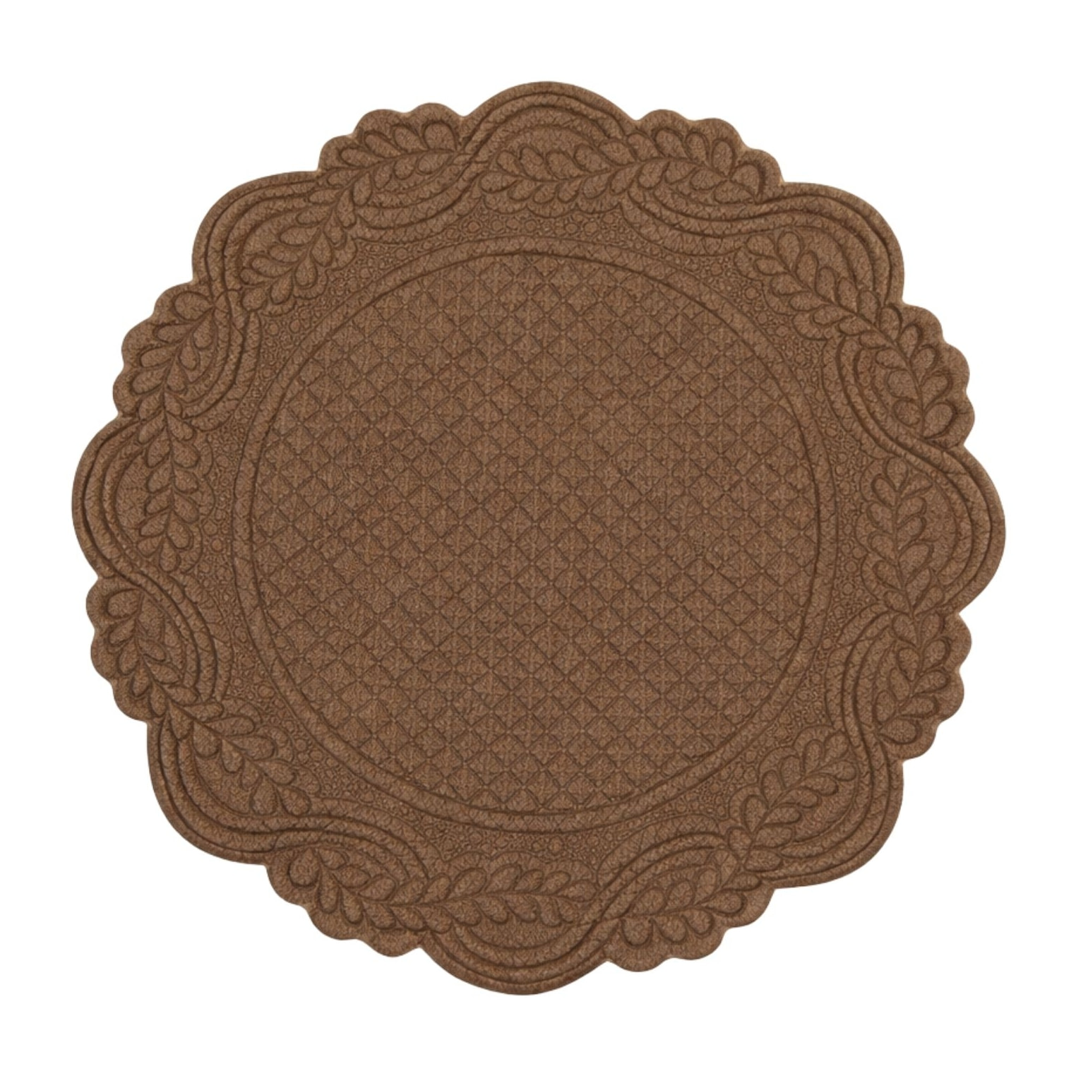 Set de table rond lavable matelassé coton - Taupe