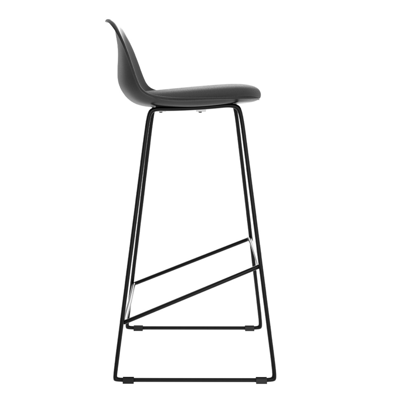 Lot de 2 chaises de bar noires 75 cm - Leni