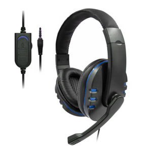 Cuffie PS488. Cuffie da gioco con microfono, connessione minijack e audio + microfono separato. PS4, Xbox One, cellulare, tablet, ecc.