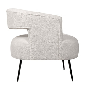 Fauteuil en tissu bouclette "iris" - Blanc