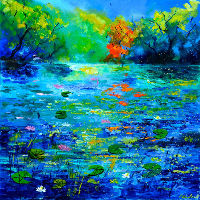 Tableau paysage nenuphars et nymphéas Tableau alu Dibond