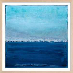 Affiche abstrait classic blue pantone Affiche + cadre en bois - Chêne