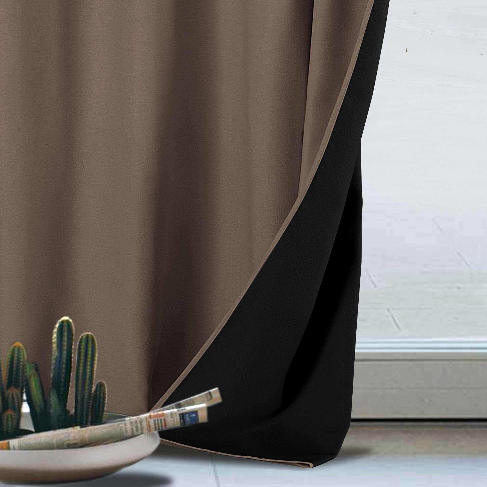 Rideau anti-froid doublé polaire - Taupe