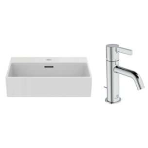 IDEAL STANDARD Pack Vasque 50x40 Extra avec trop plein + Mitigeur Joy chrome