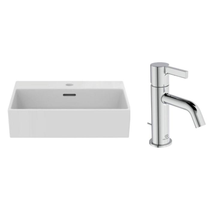 IDEAL STANDARD Pack Vasque 50x40 Extra avec trop plein + Mitigeur Joy chrome