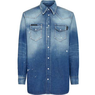 PHILIPP PLEIN Denim Shirt Ls