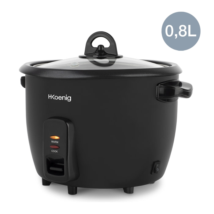 ORYZA4 H.Koenig, Olla arrocera, 0.8L, antiadherente, mantenimiento del calor, apagado automático, Sin BPA, 350W