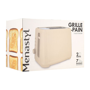 Grille pain 2 tranche crème strié