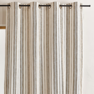 Rideau 100% coton rayures tapissier LOURMARIN - Jaune Ocre