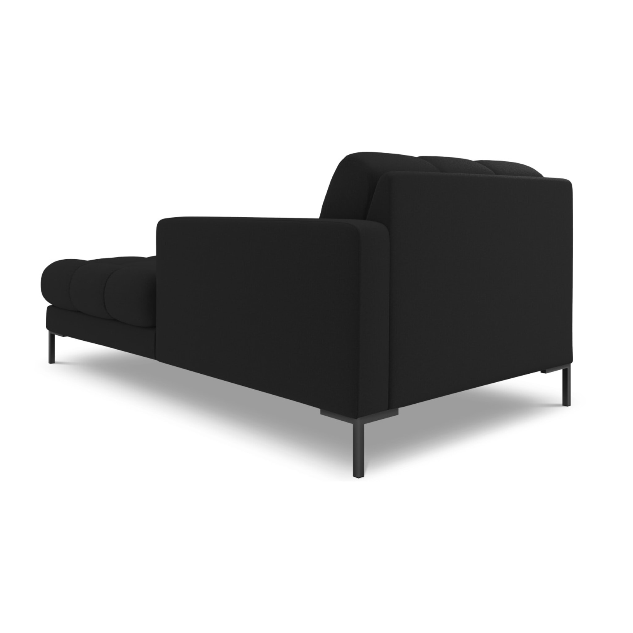 Méridienne droite "Bali" en tissu structurel noir
