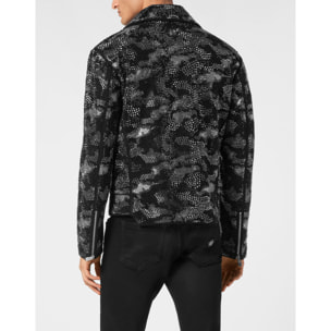 PHILIPP PLEIN Chaqueta de cuero CAMOUFLAGE