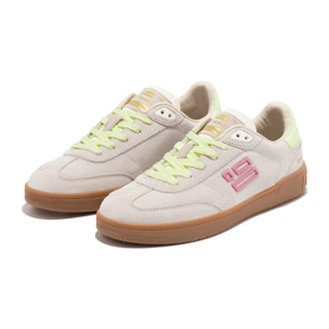 Zapatillas Bajas Piel de  Serraje Rebel Basic Flag Blanco Roto D.Franklin