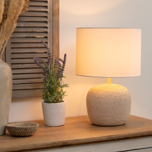Lampe "Davia" - beige et blanc - céramique H40 cm