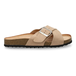 Sandalia Plana de Mujer, Pala entrecruzada, con Planta Anatomica de Bio