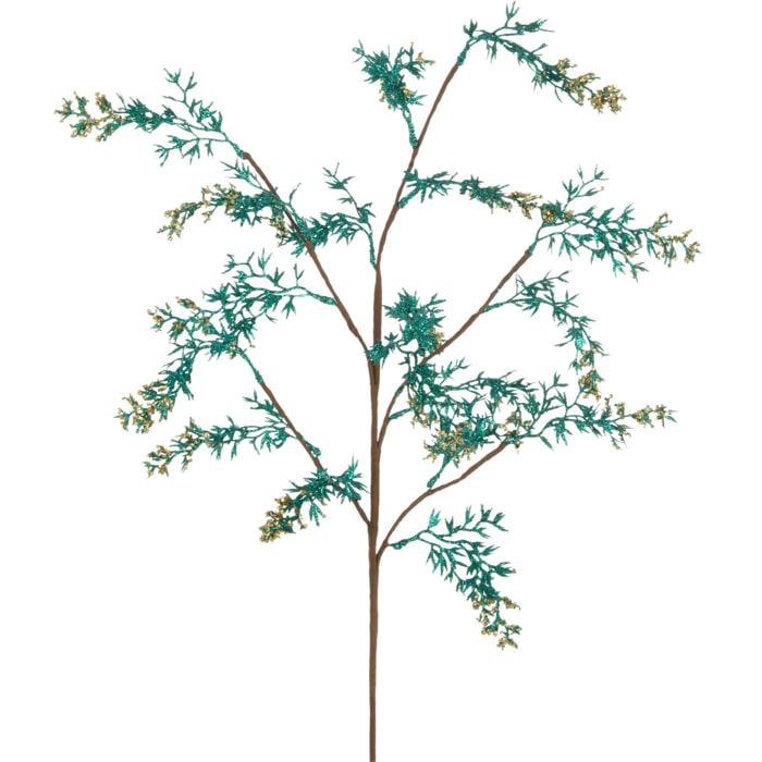 J-Line Branche De Sapin Enneigé - plastique - bleu vert/or - 6 pièces