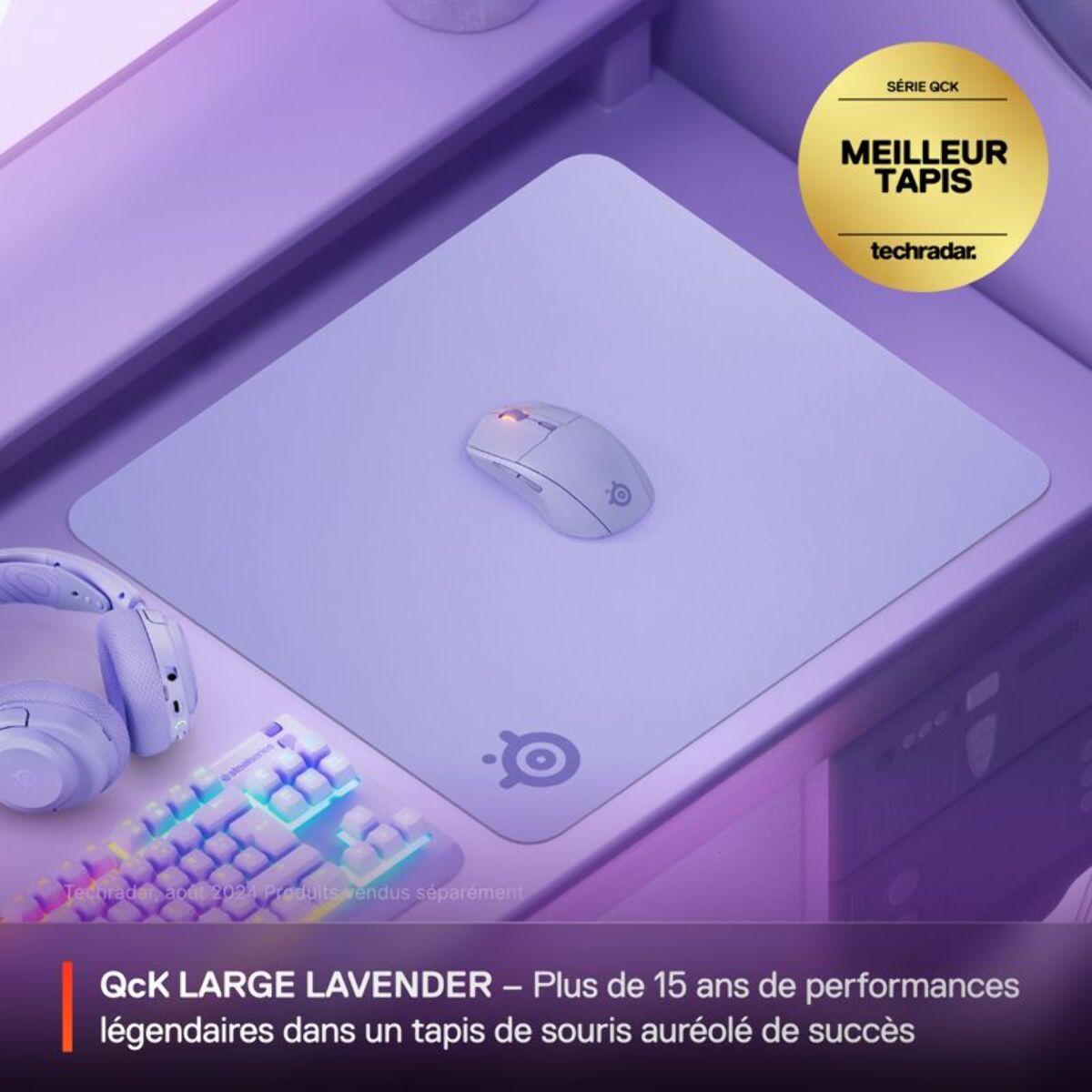 Tapis de souris STEELSERIES QcK L Lavande
