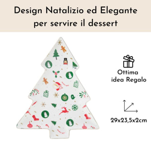 Piatto a forma di albero Fantasia del Natale in new bone china