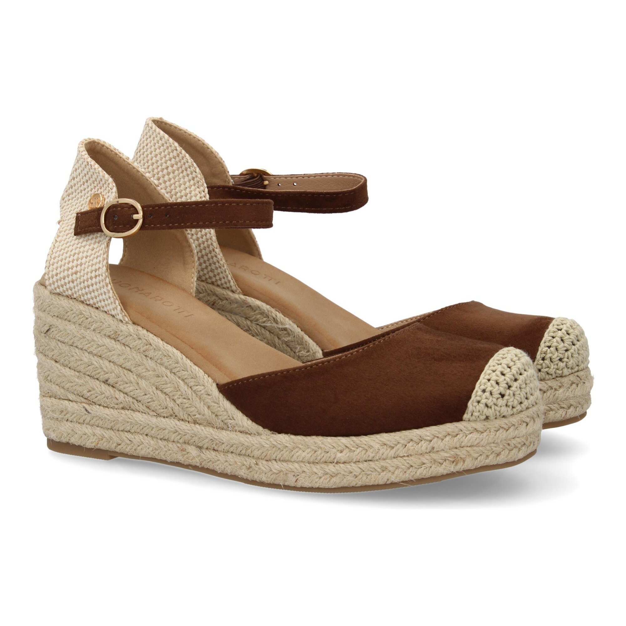 Sandalia de cuña de yute para mujer, comodas y elegantes diseño moderno con el yute en el mismo tono