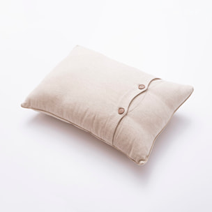 Cojin con banda 50x75cm 60% algodón 20% lino 20% tencel 360gms relleno 400gr logo bordado cierre de botón scalpers home