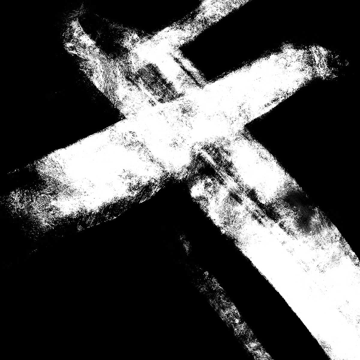 Affiche Croix épreuve négative Affiche sous cadre bois