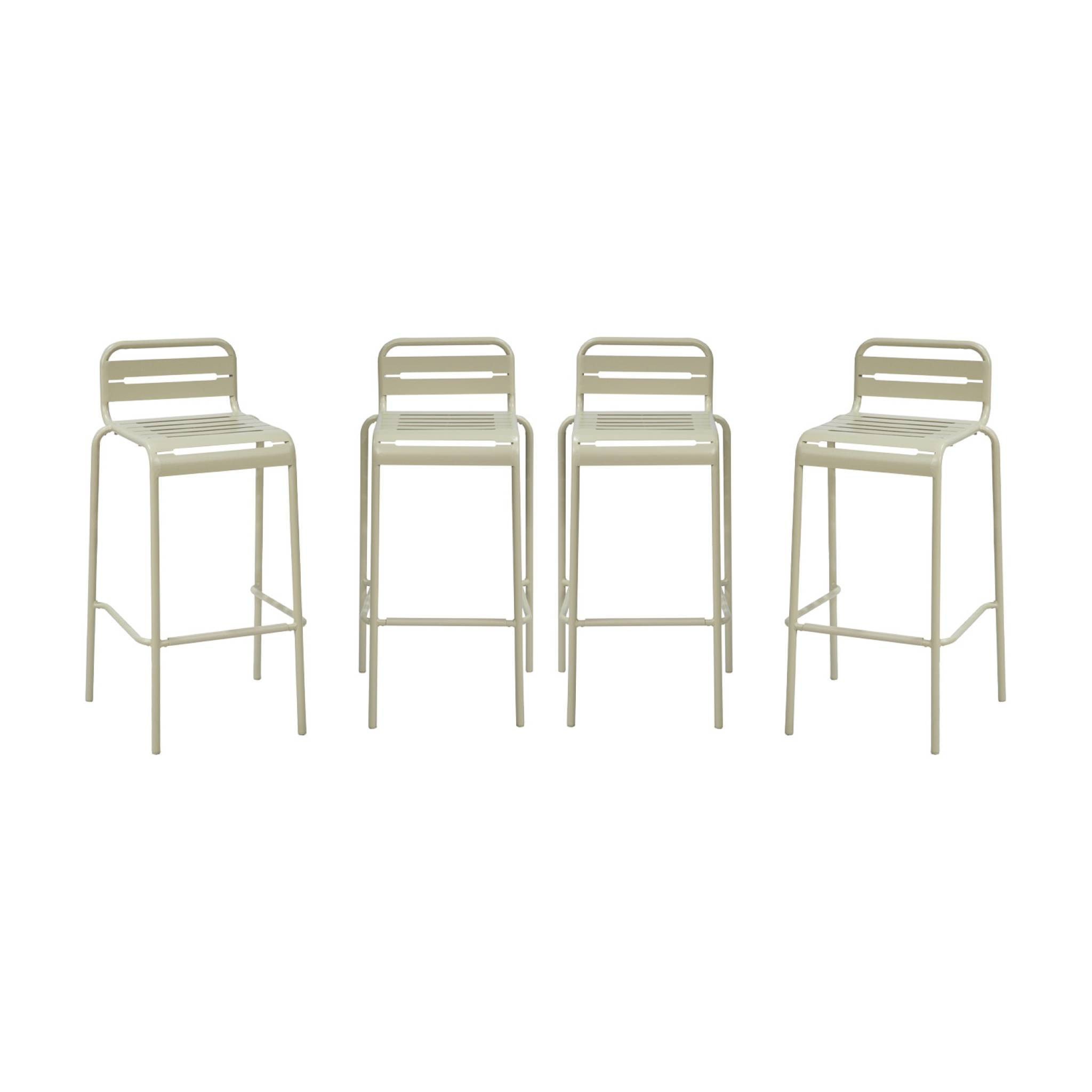Chaise haute de jardin acier 69cm (lot de 4) AMÉLIA