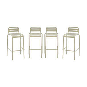 Chaise haute de jardin acier 69cm (lot de 4) AMÉLIA