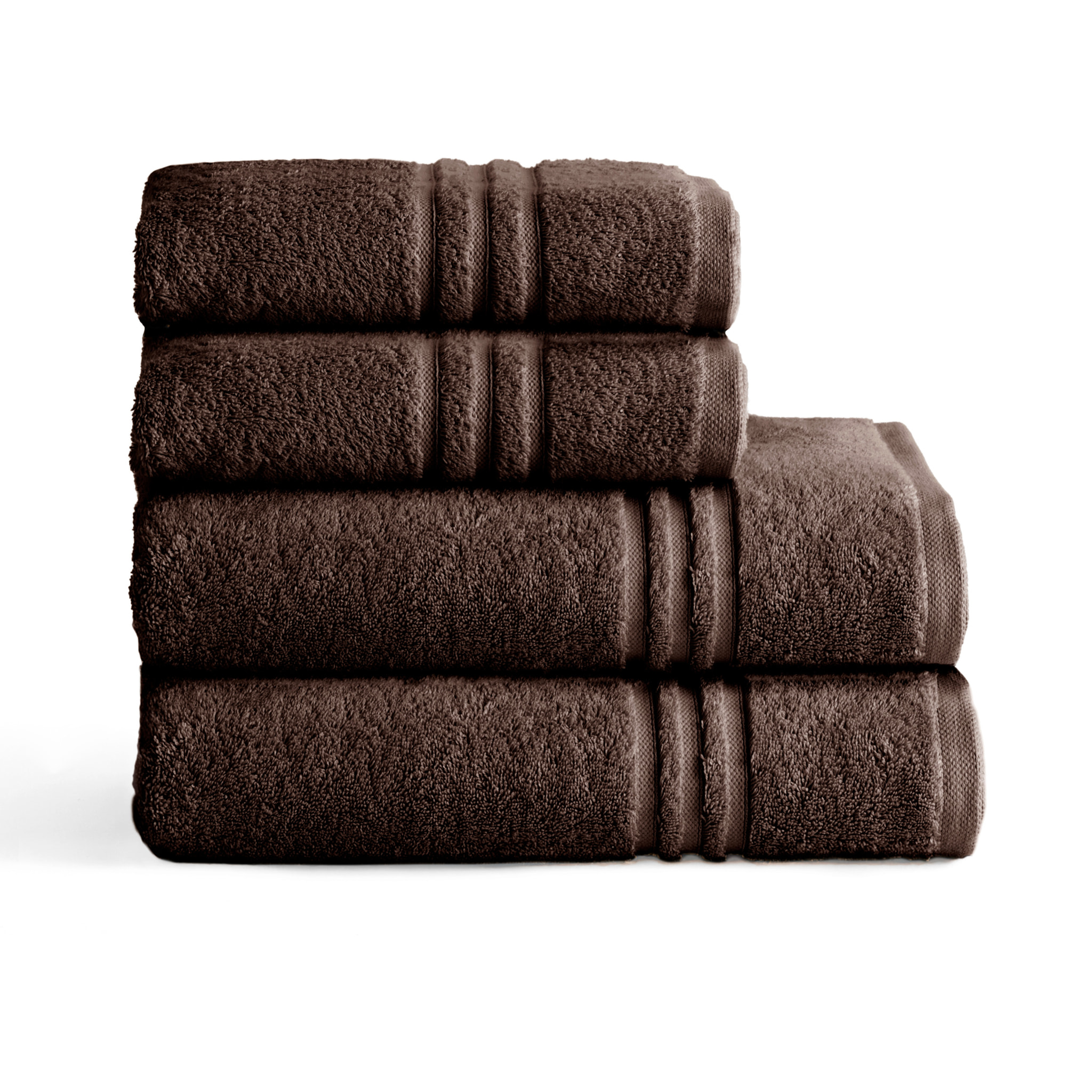Set de serviettes éponge 100% Coton Éponge Peigné - 700 g/m2 CAFÉ