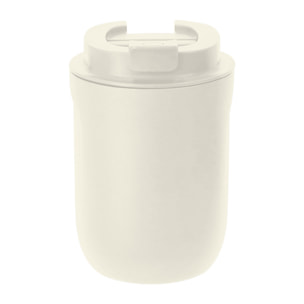 Vaso térmico de doble pared con capacidad de 250 ml en Acero Inoxidable Reciclado en acabado semi mate. Con tapadera de seguridad. Libre de BPA.