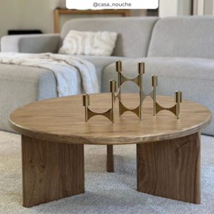 Table basse ronde en bois massif de mindi - Galia