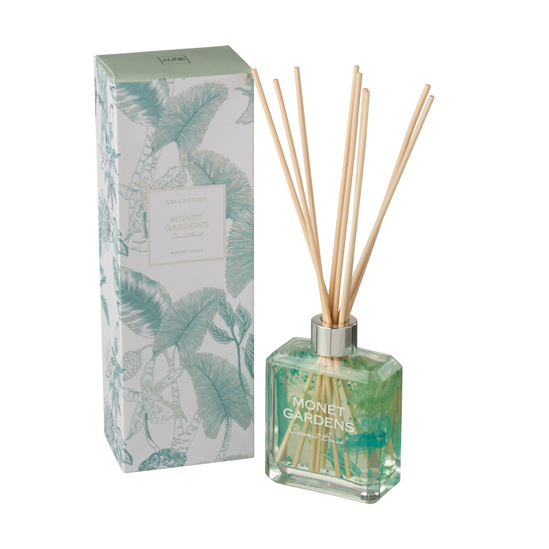 J-Line Bâtonnets parfumés Monet Gardens - Coconut Beach - verre - bleu