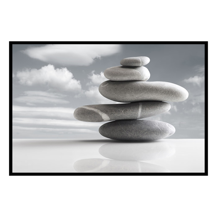 Affiche encadrée pierres zen minimalistes Affiche + cadre en métal - Noir