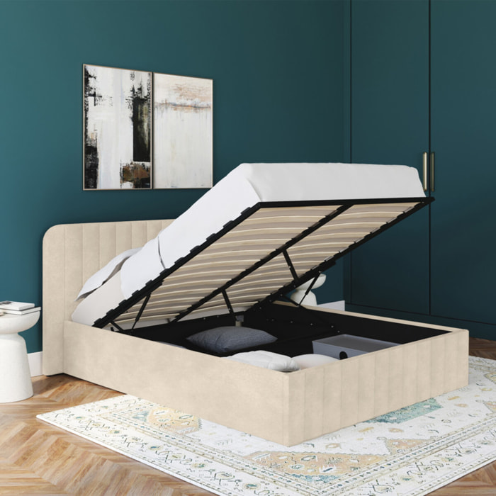 Lit coffre Valentina 160x200cm velours beige