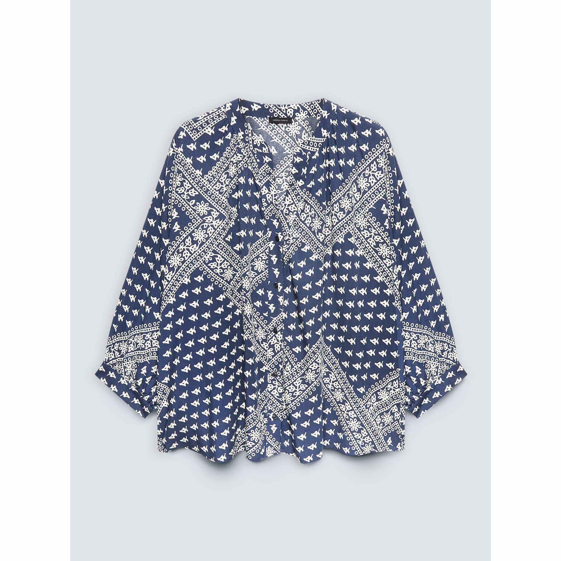 Fiorella Rubino - Camisa amplia con estampado de bandana - Azul