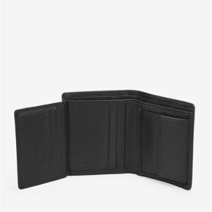 Cartera piel negra con portamonedas