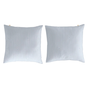 2 Fundas de almohada 50x50 cm ZAIDIN AZUL - 100% algodón -