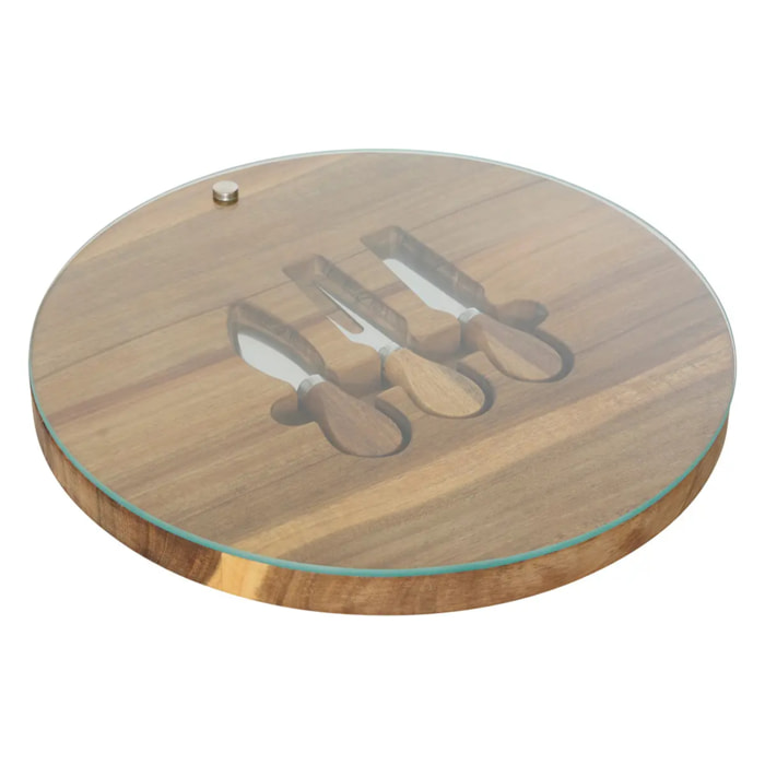 Plateau à fromage Mina marron L30xp30xH2,4cm